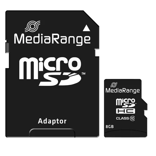 SD-Card micro 8GB SDHC Klasse 10, mit Adapter, 8GB