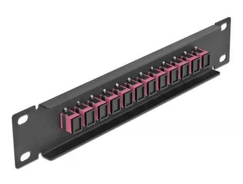 DELOCK 10"" LWL Patchpanel 12 Port SC Simplex violett 1HE