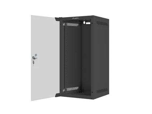 WALL-HUNG RACK CABINET 10 12U 280X310 BLACK GLASS DOOR LANBERG (FLAT PACK)