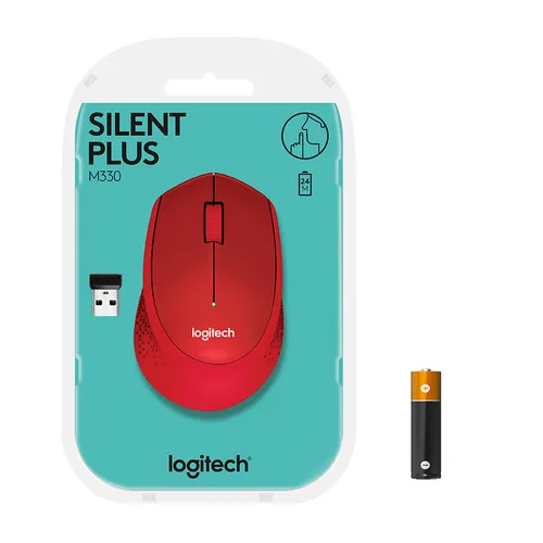 Logitech Wireless Mouse M330 silent plus red retail