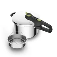 Tefal Secure Trendy Dampfkochtopf 6 l 22 cm - Material: Edelstahl - Topfart: Kochtopf - Kompatible Kochfelder: Glaskeramik - Gas - Halogen - Induktion - Antihaftbeschichtung: Nein - Detailfarbe: Silber - Spülmaschinenfest: Ja
