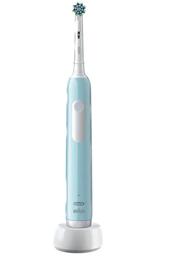 Oral-B Rotationszahnbürste Pro 1 Cross Action Caribbean Blue - Zahnbürsten-Art: Rotationszahnbürste - Stromversorgung: Akkubetrieb - Reinigungsmodi: Whitening - Tägliche Reinigung - Sensitiv - Detailfarbe: Türkis - Bluetooth: Nein - Anwender: Erwachsene