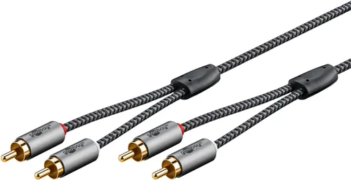 Goobay 65295 audio cable 5 m 2 x RCA Schwarz, Silber