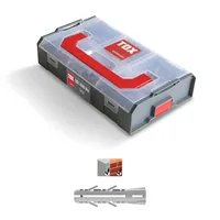 Tox-Dübel Dübel Sortiment L-Boxx Mini Beton, 296 Stück - Bohrdurchmesser: 6 mm - Länge: 26 mm - Verpackungseinheit: 296 Stück - Für Material: Stein - Beton - Set: Ja