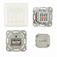 Synergy21 Dosen TP,UP, 2-fach, CAT6A, 500Mhz, Reinweiss, LSA, , senkrechter hinterer Kabeleingang