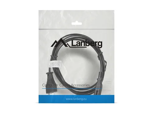 Lanberg CA-C7CA-10CC-0018-BK power cable Black 1.8 m C7 coupler CEE7/16