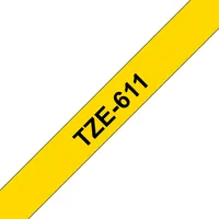 BROTHER P-Touch TZE-611 black on yellow 6mm