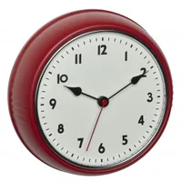 TFA Dostmann Funk-Wanduhr Retro Rot, Ø 24 cm - Form: Rund - Detailfarbe: Rot - Uhrtyp: Analog - Funksignal: Ja - Funktionen: 24-Stundenanzeige - Detailmaterial: Metall - Kunststoff