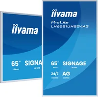 iiyama Public Display ProLite LH5581UHSG-1AG 64.5 - Bildschirmdiagonale: 64.5  - Auflösung: 3840 x 2160 (Ultra HD 4K) - Bildschirmhelligkeit: 500 cd/m² - Seitenverhältnis Bildschirm: 16:9 - Betriebsdauer im Dauerbetrieb: 24/7 - Schnittstellen: RJ-45 (LAN)