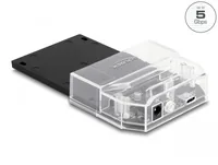 Delock Dockingsstation USB-C – 1 x SATA 6 Gb/s 22 Pin - Card Reader: Kein - Datenanschluss Seite A: USB 3.0 Typ C - Stromversorgung: Externes Netzteil - Detailfarbe: Schwarz - Speicherschnittstelle: SATA III (6Gb/s) - Festplatten Formfaktor: 2.5