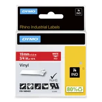 DYMO Rhino Band Vinyl 19mmx5.5m weiß ->rot