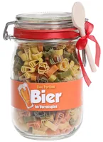 Trendcompany Pasta Bier - Nährwertangabe pro: 100 g - Energiegehalt (in kj): 1523 KJ - Energiegehalt (in kcal): 359 Kcal - Fett: 1.5 g - Davon gesättigte Fettsäuren: 0.4 g - Kohlenhydrate: 73 g
