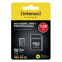 INTENSO Micro SDXC Card PRO 128GB 3433491 with adapter, UHS-I