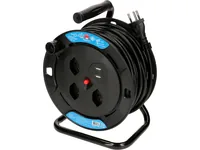 Max Hauri Kabelrolle 20 m, 3x T13, 2x USB Schwarz - Schutzklasse: Keine - Detailfarbe: Schwarz - Kinderschutz: Ja - Aussenanwendung: Nein - Steckertyp Ausgang: T13 - Material: Kunststoff