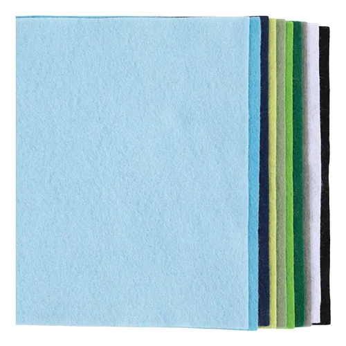 Creativ Company Bastelfilz 10 Stück, Sortiert, Blau-Grün - Detailfarbe: Blau - Mehrfarbig - Grün - Filz Art: Filz