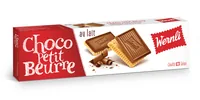 Wernli Guetzli Choco Petit Beurre au lait 125 g - Produkttyp: Schokolade - Nährwertangabe pro: 100 g - Energiegehalt (in kj): 2126 KJ - Energiegehalt (in kcal): 508 Kcal - Fett: 24 g - Gesättigte Fettsäuren: 12 g
