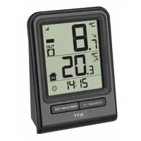 TFA Dostmann Funk-Thermometer PRISMA - Detailfarbe: Schwarz - Typ: Thermometer - Anwendungsbereich: Haus
