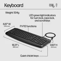 HP Pavilion Capri Combo Keyboard clavier Souris incluse Universel USB Noir