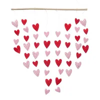 Boltze Windspiel Herzen Milena 105 cm - Motiv: Herz - Detailfarbe: Hellrosa - Rot