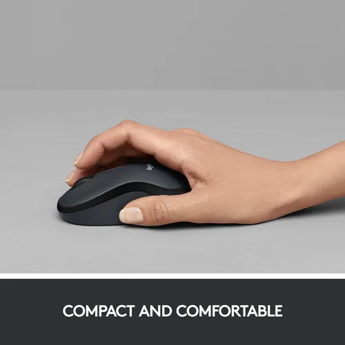 Logitech Maus M220 Silent , kabellos - Maus-Typ: Standard - Maus Features: Ein-/Ausschalter - Silent-Tasten - Scrollrad - Bedienungsseite: Universal - Detailfarbe: Schwarz - Verbindungsart: Kabellos - Schnittstelle: USB-A