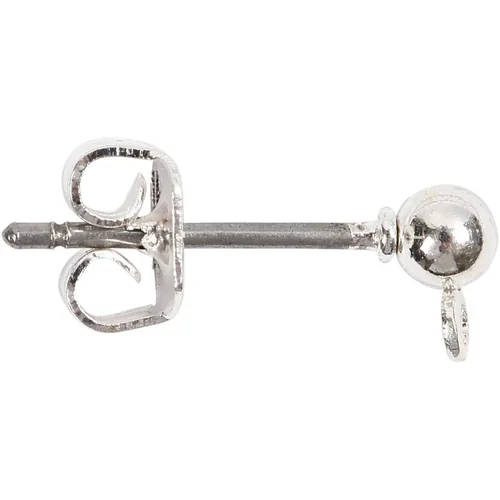Creativ Company Ohrring 13 mm Versilbert, Nickelfrei, 10 Stk. - Material: Metall - Anzahl Stück: 10 - Detailfarbe: Silber - Schmuckteile-Art: Ohrring