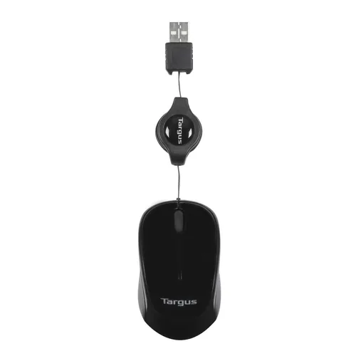 Targus Mobile Maus Compact Blue Trace - Maus-Typ: Mini - Bedienungsseite: Universal - Maus Features: Scrollrad - Detailfarbe: Schwarz - Schnittstelle: USB-A - Verbindungsart: Verkabelt