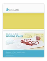 Silhouette Stickerpapier Doppelseitig  Gelb/Weiss - Papiertyp: Stickerpapier - Geeignet für Drucker: Nein - Papierfarbe: Gelb - Weiss - Papierformat: 21.5 x 28 cm - Mediengewicht: 200 g/m² - Selbstklebend: Ja