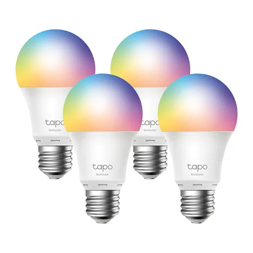 TP-Link Leuchtmittel Tapo L530E 4 Stück, mehrfarbig - Lampensockel: E27 - Farbtemperatur Kelvin: 2500 bis 6500 K - Aussenanwendung: Nein - Gesamtleistung: 8.7 W - Leuchten Kategorie: Leuchtmittel - Lichtfarbe: Mehrfarbig