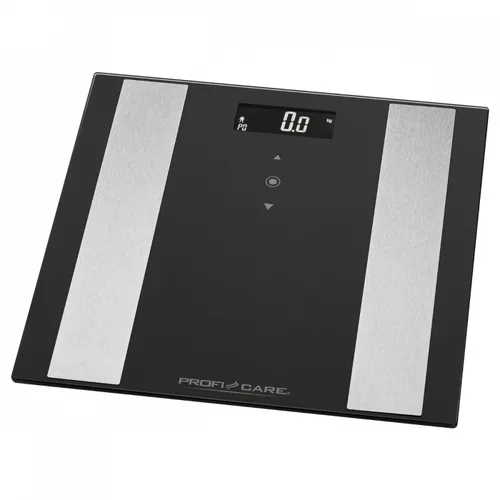 Profi Care Körperanalysewaage PC-PW 3007 Schwarz - Displaytyp: LCD - Personenwaage Funktionen: BMI Messung - Fettanteil - Gewicht - Kalorien - Knochenmasse - Muskelmasse - Wassergehalt - App kompatibel: Nein - Farbe: Schwarz - Produkttyp: Analysewaage