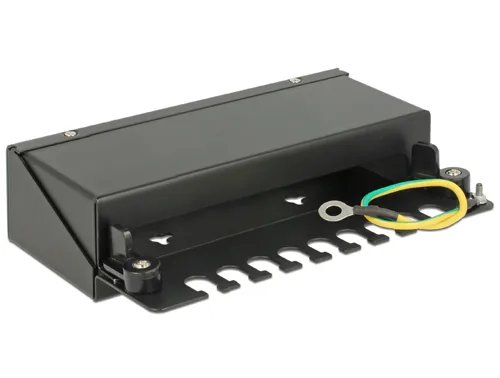 Delock Netzwerkpanel 8 Port Keystone Desktop schwarz - Detailfarbe: Schwarz - Montage: Wand - DIN-Rail - Desktop - Serie: Standard - E-Nr.: 0 - Schirmung: Ja - Schnittstellen: Keystone