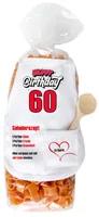 Trendcompany Pasta 60. Geburtstag - Nährwertangabe pro: 100 g - Energiegehalt (in kj): 1450 KJ - Energiegehalt (in kcal): 342 Kcal - Fett: 1.5 g - Davon gesättigte Fettsäuren: 0.4 g - Kohlenhydrate: 68 g