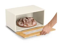 Zeller Present 25399 bread box Rectangular Beige, Light brown Bamboo, Metal
