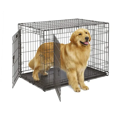 ferplast Transportbox Dog-Inn-105, faltbare Metallbox - Breite: 108.5 cm - Höhe: 76.8 cm - Tiefe: 72.7 cm - Detailfarbe: Schwarz - Produkttyp: Transportbox - Tierart: Hund