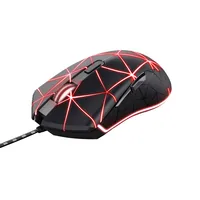 Trust Gaming-Maus GXT 133 Locx - Maus Features: Geflechtkabel - Umschaltbare DPI-Auflösung - Daumentaste - Beleuchtung - Scrollrad - Bedienungsseite: Universal - Detailfarbe: Schwarz - Gewicht: 86 g - 133 g - Verbindungsart: Verkabelt - Schnittstelle: USB