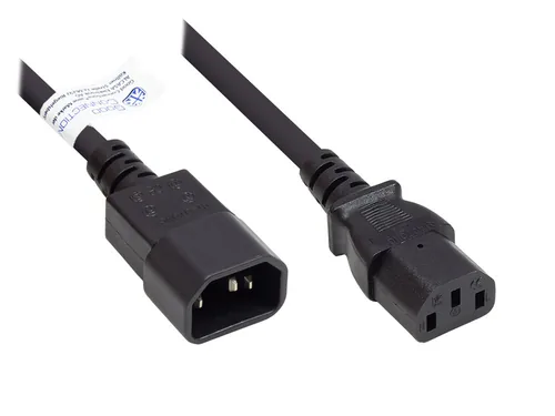 Alcasa P1430-S005 power cable Black 0.5 m C14 coupler C13 coupler