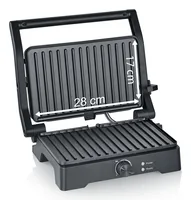 Severin Kontaktgrill KG 2391 1800 W - Produkttyp: Kontaktgrill - Höhenverstellbar: Nein - Detailfarbe: Schwarz - Leistung: 1800 W - Temperatur einstellbar: Keine Angaben - Anzahl unterschiedliche Grillplatten: 1