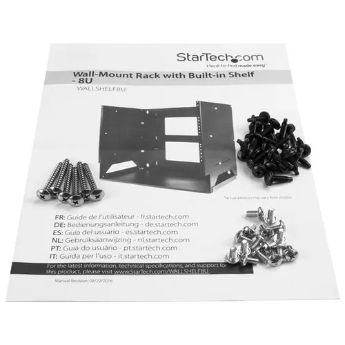 8U WALL-MOUNT RACK WITH SHELF .