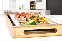 Trisa Tischgrill Bamboo Grill 1800 W - Eingangsspannung: 220-240 V - Ausstattung: Warmhaltefunktion - Antihaftbeschichtung - Abtropfschale - Thermostat - Kochplatte - Leistung: 1800 W