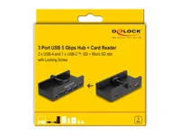 Delock Externer USB-Hub 5 Gbps - Stromversorgung: USB - Anzahl Ports: 3 - Detailfarbe: Schwarz - USB Standard: 3.0/3.1/3.2 Gen 1 (5 Gbps) - USB Anschluss 2 (Endgerät): USB - USB Anschluss 1 (Quelle): USB