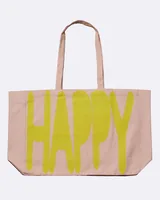 Chic Mic Tasche Happy Grün/Rosa - Breite: 14 cm - Detailfarbe: Grün - Rosa - Material: Bio Baumwolle - Höhe: 42 cm - Länge: 48 cm