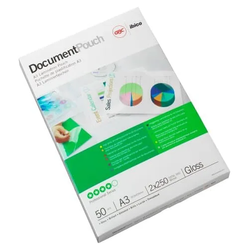 GBC Laminierfolie Premium A3 75 µm, glänzend, 100 Stück - Mediengewicht: 75 µm - Folien Anwendungsbereich: Heisslamination - Folien Effekt: Glänzend - Papierformat: A3 - Zubehörtyp: Laminierfolie