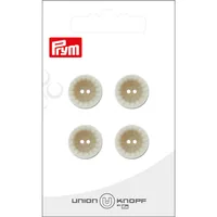Prym Union Knopf Knöpfe Polyester 15 mm, 4 Stück, Creme - Detailfarbe: Crème