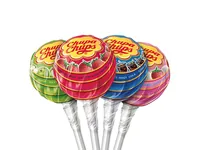 Chupa Chups Lollipop Lutscherdose 100 Stück - Produkttyp: Lutschbonbons - Nährwertangabe pro: 100 g - Energiegehalt (in kj): 1628 KJ - Energiegehalt (in kcal): 383 Kcal - Fett: 1 g - Gesättigte Fettsäuren: 0.6 g