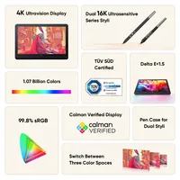 XP-PEN Grafiktablet Artist Pro 19 Gen. 2 - Stromversorgung: Netzbetrieb - Aktive Arbeitsfläche: 409 mm x 230 mm - Anzahl Druckstufen: 16384 × - Detailfarbe: Schwarz - Schnittstellen: USB Typ C - Display vorhanden: Ja