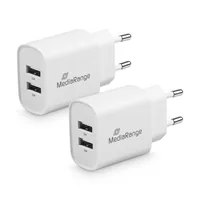 MediaRange Ladegerät 12W 2-Port 2x USB-A, weiß