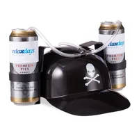 relaxdays Partyaccessoire Trinkhelm Pirat 13 x 32 cm, Schwarz - Packungsgrösse: 1 Stück - Produkttyp: Partyaccessoire - Material: Kunststoff - Detailfarbe: Schwarz - Motto: Universal