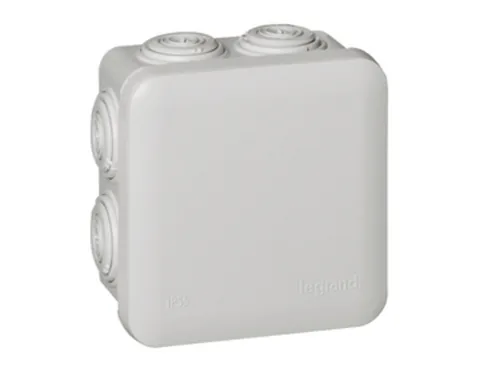 Legrand Abzweigdose Plexo IP55 80 x 80 x 45 mm - Breite: 80 mm - Länge: 80 mm - Tiefe: 45 mm - Schutzklasse: IP55 - Montage: Aufputz - E-Nr.: 152090031