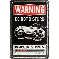 Nostalgic Art Schild Gaming in Progress 20 x 30 cm, Metall - Motiv: Schriftzug - Detailfarbe: Weiss - Schwarz - Detailmaterial: Metall - Grundmaterial: Metall - Produkttyp: Schild