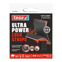 tesa Ultra Power Lock Strips 2 Paar 2 kg, 50 x 25 mm - Detailfarbe: Schwarz - Art: Klebeband