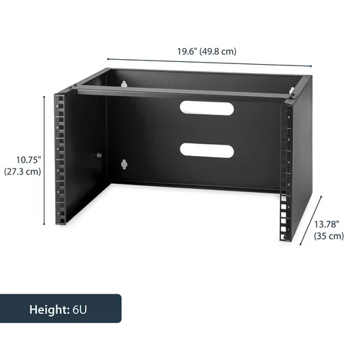 StarTech.com 6U Wall Mount Network Rack - 14 Inch Deep (Low Profile) - 19" Patch Panel Bracket for Shallow Server and IT Equipment, Network Switches - 44lbs/20kg Weight Capacity, Black